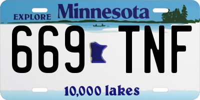 MN license plate 669TNF