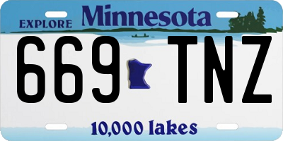 MN license plate 669TNZ