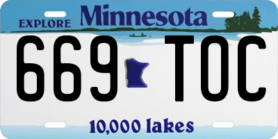MN license plate 669TOC