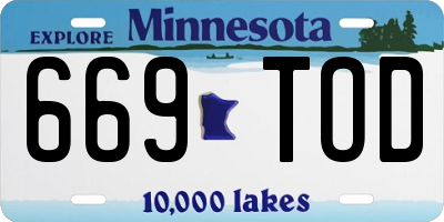 MN license plate 669TOD