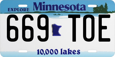 MN license plate 669TOE