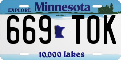 MN license plate 669TOK