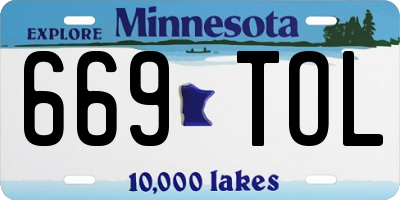 MN license plate 669TOL