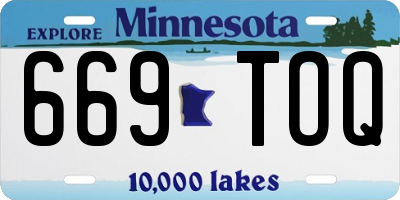 MN license plate 669TOQ