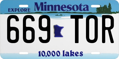 MN license plate 669TOR