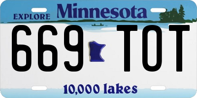 MN license plate 669TOT