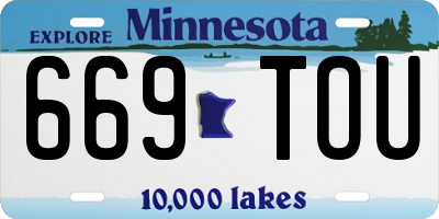 MN license plate 669TOU