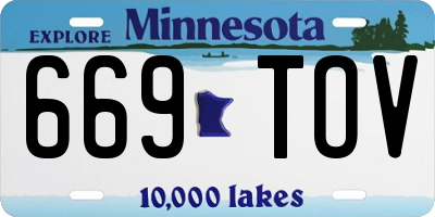 MN license plate 669TOV