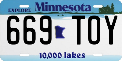 MN license plate 669TOY