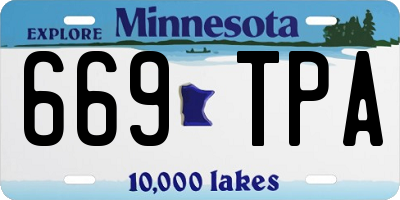 MN license plate 669TPA