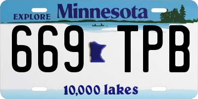 MN license plate 669TPB