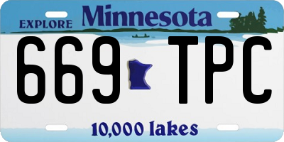 MN license plate 669TPC