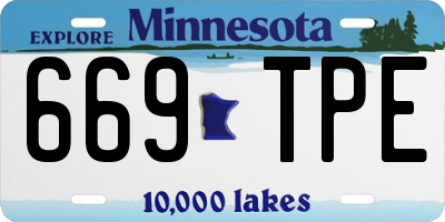 MN license plate 669TPE