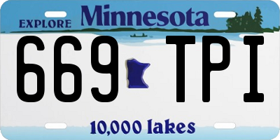 MN license plate 669TPI