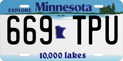 MN license plate 669TPU
