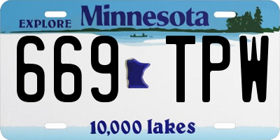 MN license plate 669TPW