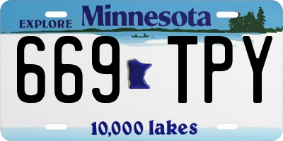MN license plate 669TPY