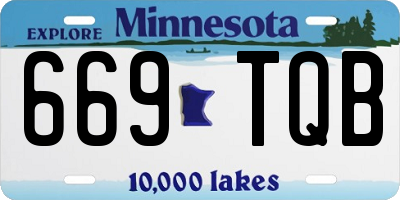 MN license plate 669TQB