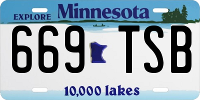 MN license plate 669TSB
