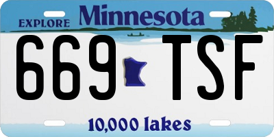 MN license plate 669TSF