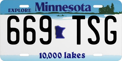 MN license plate 669TSG