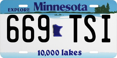 MN license plate 669TSI
