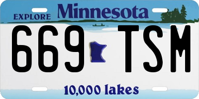 MN license plate 669TSM