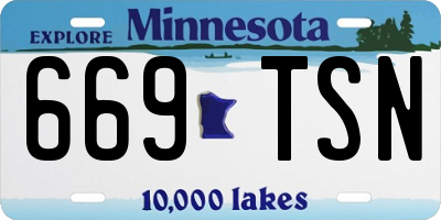 MN license plate 669TSN