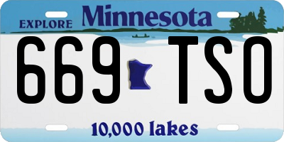 MN license plate 669TSO