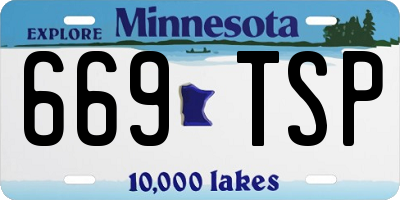 MN license plate 669TSP