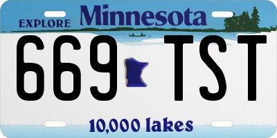 MN license plate 669TST