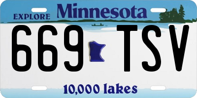 MN license plate 669TSV