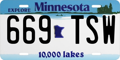 MN license plate 669TSW