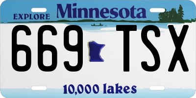 MN license plate 669TSX