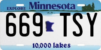 MN license plate 669TSY