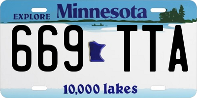 MN license plate 669TTA