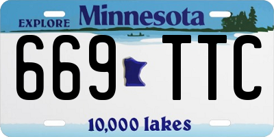 MN license plate 669TTC