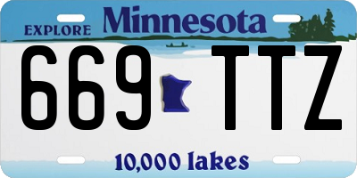 MN license plate 669TTZ
