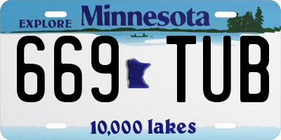 MN license plate 669TUB