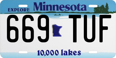 MN license plate 669TUF