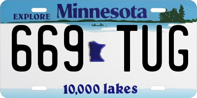MN license plate 669TUG