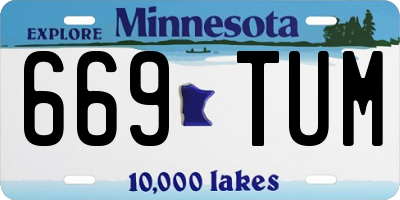 MN license plate 669TUM
