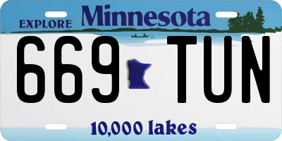 MN license plate 669TUN