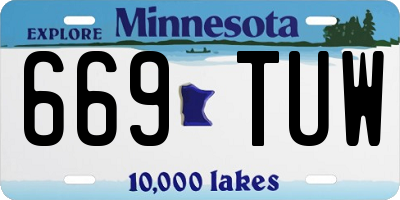 MN license plate 669TUW