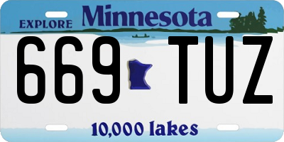 MN license plate 669TUZ
