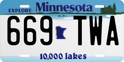MN license plate 669TWA