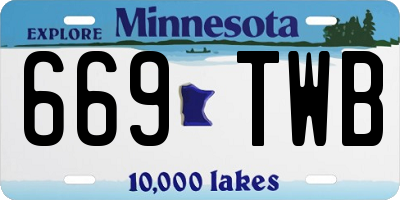 MN license plate 669TWB