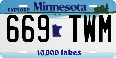 MN license plate 669TWM
