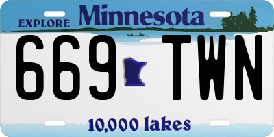 MN license plate 669TWN