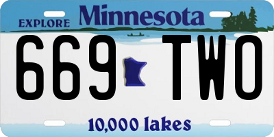MN license plate 669TWO